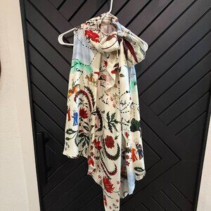 Oscar De La Renta A-Symmetrical Sleeveless (L) 100% Silk